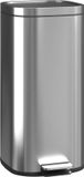 HOMCOM Prullenbak - Metaal, PP-kunststof - 30L - Zilver