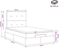 vidaXL Ottomaanse bed met matras met hoofdeinde, taupe, 120 x 190 cm, stof