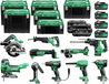Hikoki KC18H10A-MVA4 18V set combiné sans fil 10 pièces dans boîtiers HSC (4x accu 5,0Ah + chargeur) - KC18H10A-MVA4