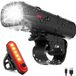 Tikkens Fietsverlichting Set LED - Fietslampjes Voorlicht & Achterlicht - Fietslamp USB Oplaadbaar - MTB & Racefiets Verlichting - Waterdicht Fietslicht