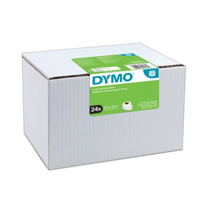 DYMO LabelWriter Large Address Labels - 36mm x 89mm - White - 6240 Labels