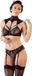 Cottelli Collection Jarretel BH-Set Van kant 75 B/S - Zwart