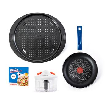 Tefal G805S304 Frying Set - 4 Pieces - Black/Blue