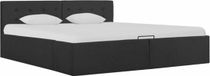 vidaXL Cadre de lit avec rangement hydraulique, tissu, gris foncé, 160x200 cm
