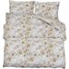 Coton Housse de couette Blanc et Marron 200x200 cm