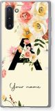 Case Company Samsung Galaxy Note 10 Hoesje - Flirty Flowers Monogram - Soft Cover