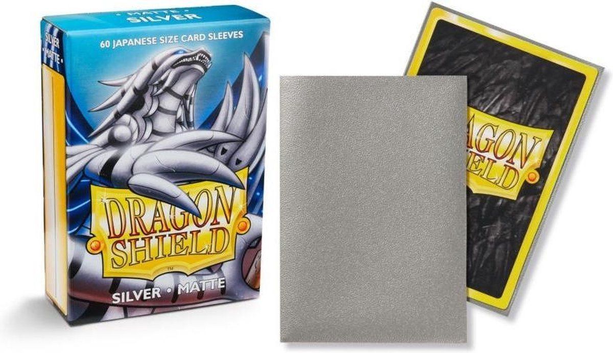 Asmodee Dragon Shield Card Sleeves: Japanese Matte Silver (59x86mm) - 60 stuks