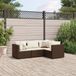 Maison Exclusive - 4-delige loungeset pour le jardin avec coussins, brun, en polyrotin