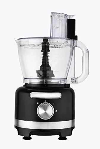 Venga! 8-in-1 Foodprocessor, Kom van 3 L, Blender van 1,75 L, 2 Snelheden, Pulseerstand, 1000 W, Zwart/Zilver, VG HA 3001