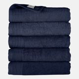 The One Towelling Badhanddoek - 70x140 cm - 5 stuks - Hotelkwaliteit - 450 g/m² - 100% Gekamd katoen - Navy