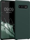 kwmobile telefoonhoesje geschikt voor Samsung Galaxy S10 Plus / S10+ - Hoesje met siliconen coating - Smartphone case in blauwgroen