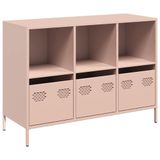 VidaXL Dressoir - 101,5x39x73,5 cm - Roze Staal