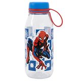 Ecozen Gourde pour enfant 460 ml avec bouchon et crochet de suspension Spider-man