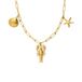 Lucardi Dames Stainless steel ketting met hangers zee - Ketting - Staal - Goudkleurig - 47 cm