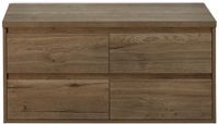 BES LED Porto Badmeubelset 120 cm - 4 Laden Tabacco - Wastafelbovenblad Tabacco