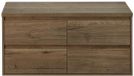 BES LED Porto Badmeubelset 120 cm - 4 Laden Tabacco - Wastafelbovenblad Tabacco