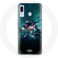 Maniacase Hoesje voor Samsung Galaxy A20e Demon Slayer Manga Tanjiro en Nezuko