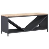 VidaXL Chariot à bois et support anthracite acier et bois 355x400 mm