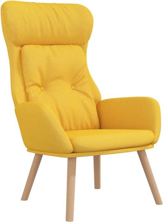 vidaXL Relaxstoel stof mosterdgeel