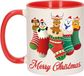 Bellatio Decorations Shoppartners Bv Kerstmis cadeau mok - Merry Christmas - diertjes in kerstsokjes - 300 ml - keramiek
