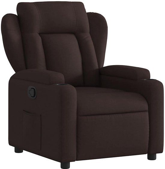 vidaXL Fauteuil verstelbaar stof donkerbruin