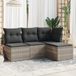 Maison Exclusive - Ensemble de jardin pour le jardin, composé de 4 pièces, avec coussins gris clair, en polyrotin