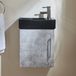 Hudson Reed Cluo meuble lave-mains suspendu – 40 cm – Gris béton – Avec lavabo noir – Avec poignée barre en T chromée
