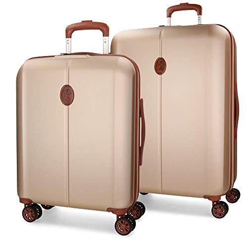 Disney El Potra Ocuri kofferset, beige, 55/70 cm, harde ABS-sluiting, TSA-sluiting, 118 l, 6,98 kg, 4 dubbele wielen, handbagage, Beige, kofferset