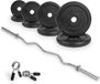 VirtuFit Gietijzeren Halterset - EZ Curlstang met Veerclipsluiters - 30 mm - 43 kg