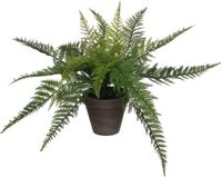 Mica Decorations Kunstplant mica varen groen in pot stan grijs | 4 stuks