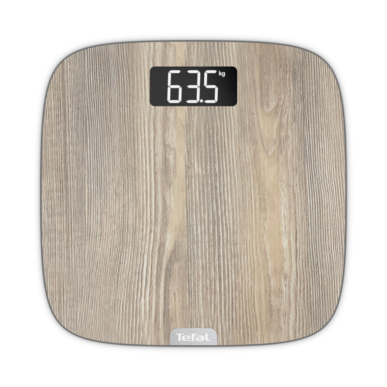 Tefal Origin PP1600 - Electronic Bathroom Scale - Wood Color - 160kg - Oval