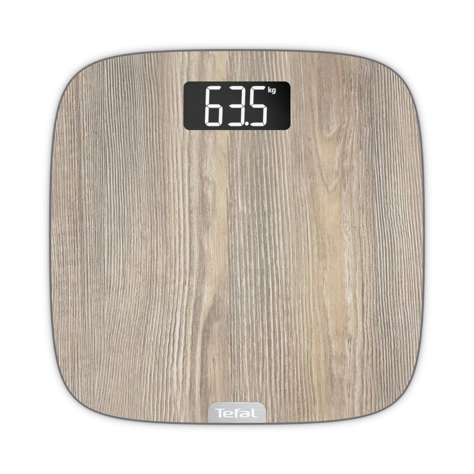 Tefal Origin PP1600 - Electronic Bathroom Scale - Wood Color - 160kg - Oval