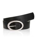 Tom Tailor - TTRUBY leren riem met ovale gesp - Maat 95 - black uni