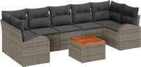 vidaXL Banc de jardin 8 pièces gris polyrattan
