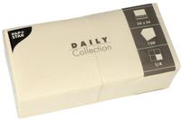 Papstar 150 Servetten DAILY Collection 1/4 vouw 24 cm x 24 cm champagne