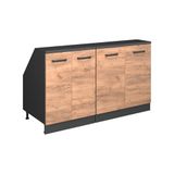 Vicco R-Line Keukenkast voor schuine wand – 140 cm Set van 2 kastrompen 60 cm diepte Krachtige eik goud