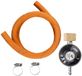 Bo-Camp Jeu de raccordement de gaz - Régulateur de pression - Universel - Tuyau + collier