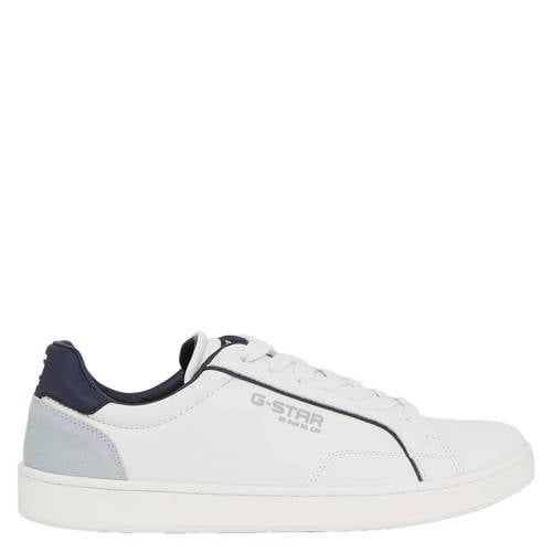 G-STAR Cadet IV Lea leren sneakers wit/donkerblauw