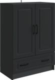 vidaXL Dressoir met lade Zwart 66 x 34,5 x 92 cm Bewerkt hout