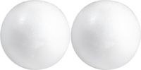 Rayher hobby materialen Piepschuim Bol/Bal - 2x - Wit - D7 cm - Styropor