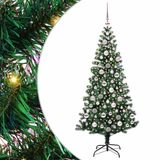 vidaXL - Kunststof - Voorverlichte - Kerstboom - Groen - 180 cm