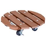 WAGNER Plantentrolley WPC Ø 29 x 7,5 cm I Bloementrolley voor binnen + buiten I Containertrolley van FSC® hout kunststof composiet, terracotta I 2 remmen I Draagvermogen 100 kg - 20053501