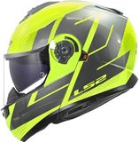 LS2 FF908 Strobe II Code H-Vis Geel Grijs 06 Systeemhelm - Maat 3XL