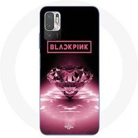 Hoesje Redmi Note 10T 5G zwartroze diamant zwart en roze