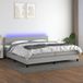 Maison Exclusive - Lit boxspring avec matelas et éclairage LED, gris, 200x200 cm, textile