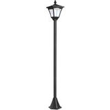 Lampe solaire LED de jardin étanche IP44, 15 x 15 x 177 cm, noire