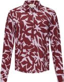 s.Oliver Overhemdblouse van jersey met lange mouwen en knoopsluiting voor dames, maat 38, robijnrood