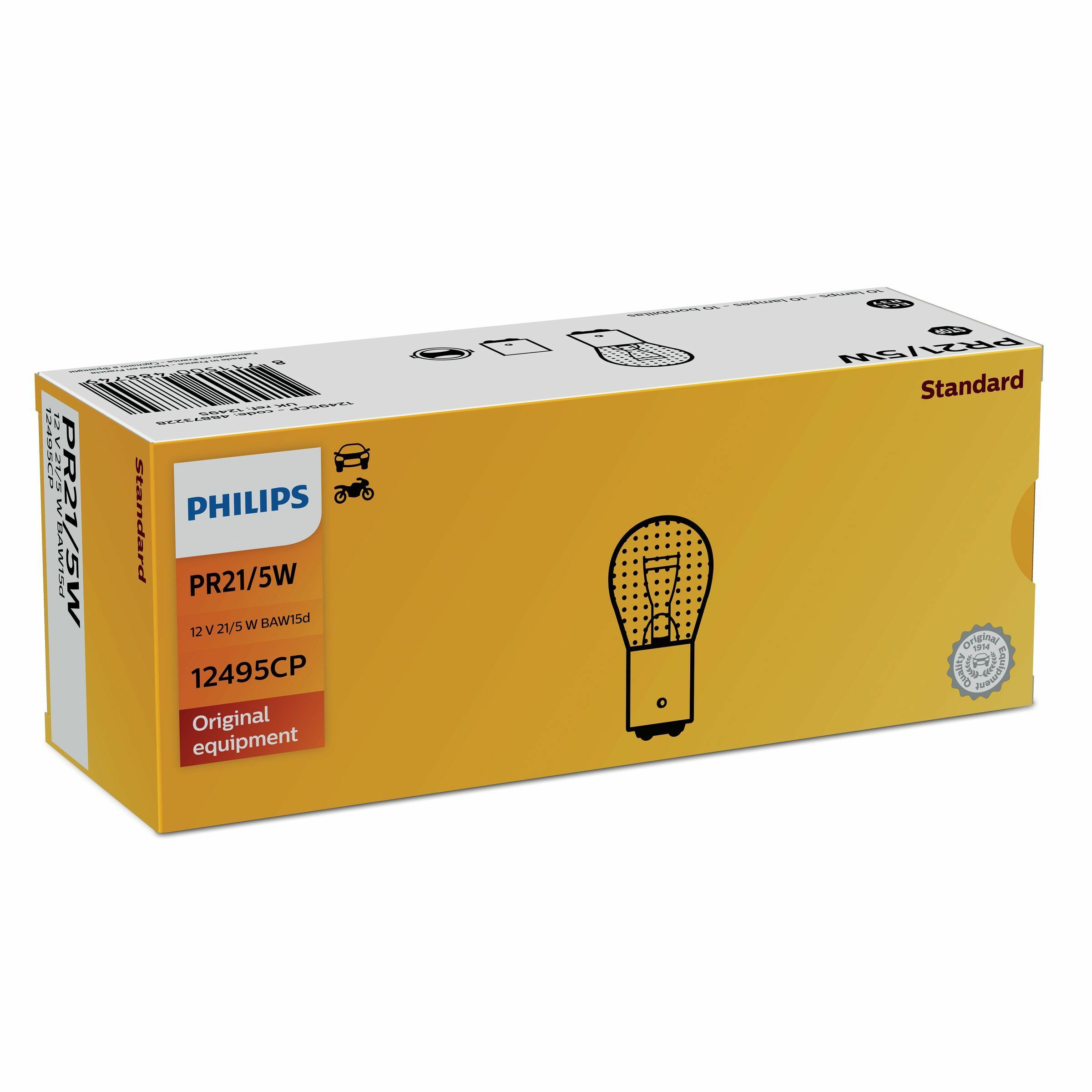 Philips Vision PR21/5W (BAW15d) - 12V 21/5W - Fog Light, Stop Light