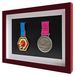 Merkloos Elzusha - Medaille Vitrinekast voor 2 Medailles - Rood Hout