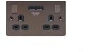 BG Electrical sbn22u3b Zwart Nickle Dubbele Socket met USB Sockets (3.1amp)